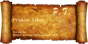Proksa Tibor névjegykártya